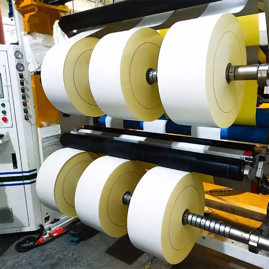 Papel autoadesivo revestido na parte superior Adesivo semibrilhante Etiqueta térmica direta Adesivo Adesivo Material da etiqueta Rolo enorme