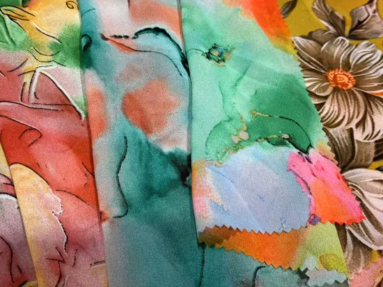 Tecido estampado chiffon 100% poliéster para vestidos e roupas