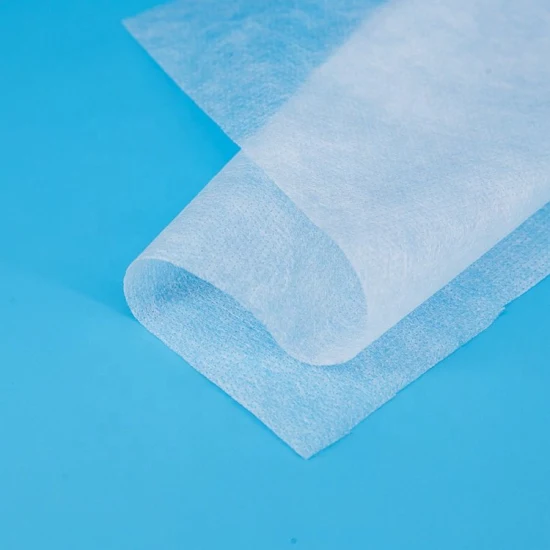 Ar quente através de tecido não tecido para fraldas de bebê e absorvente higiênico Topsheet 100% fibra Es sensação de toque macio